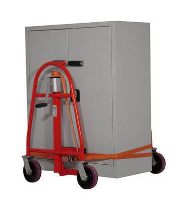 Diable élévateur jumelé à treuil - capacité 600kg (la paire) - levée 300mm et roues pivotantes_1