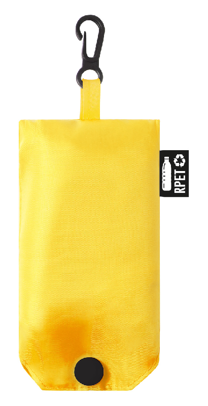 Sac shopping pliable en PET recyclé - Labélisé RPET - Couleur jaune - 26g_1
