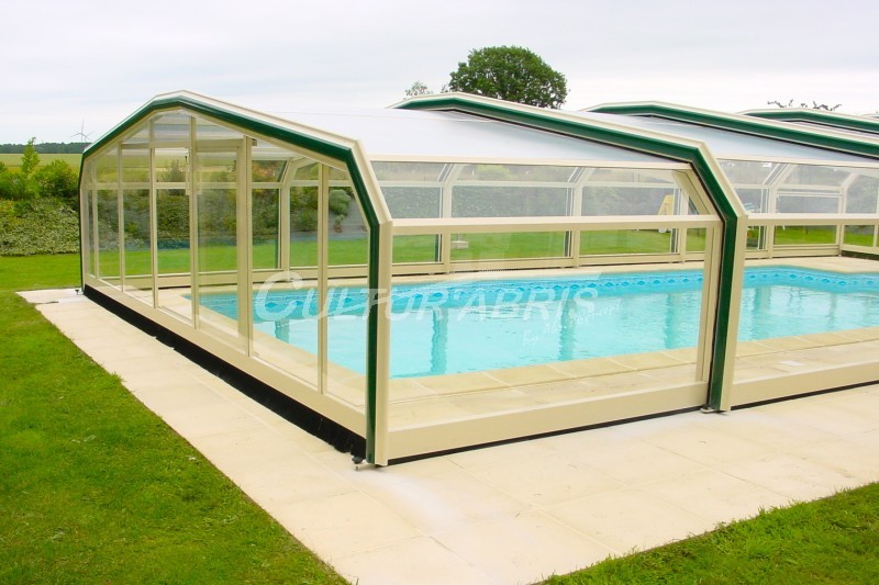 Abri piscine mi-haut BORA - télescopique motorisé - robuste et esthétique - Cultur'Abris_2