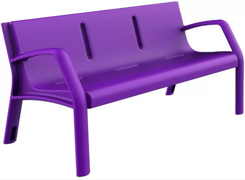 Banc public Alvium en polyéthylène 100 % recyclable - 170 cm - Anti-U.V. et anti-graffitis_1