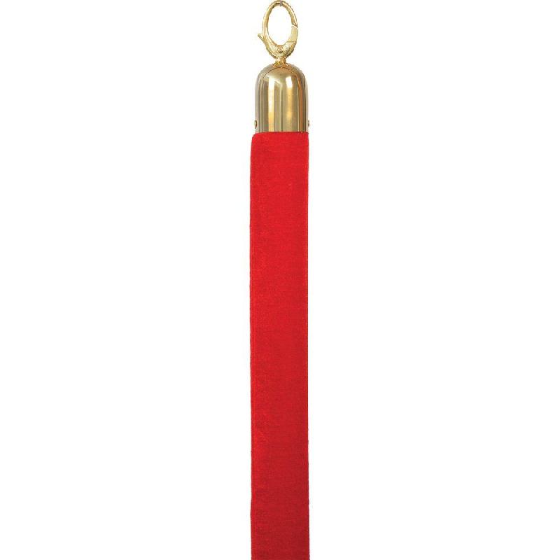 Cordon de velours rouge 1.50m - embouts dorés - 38mm de diamètre_1