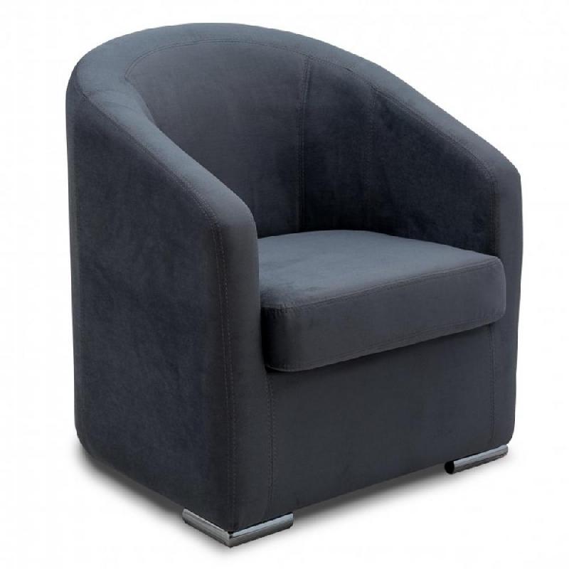 Fauteuil fixe FOLIO - velours gris anthracite - fabrication 100% italienne - confort ferme_1