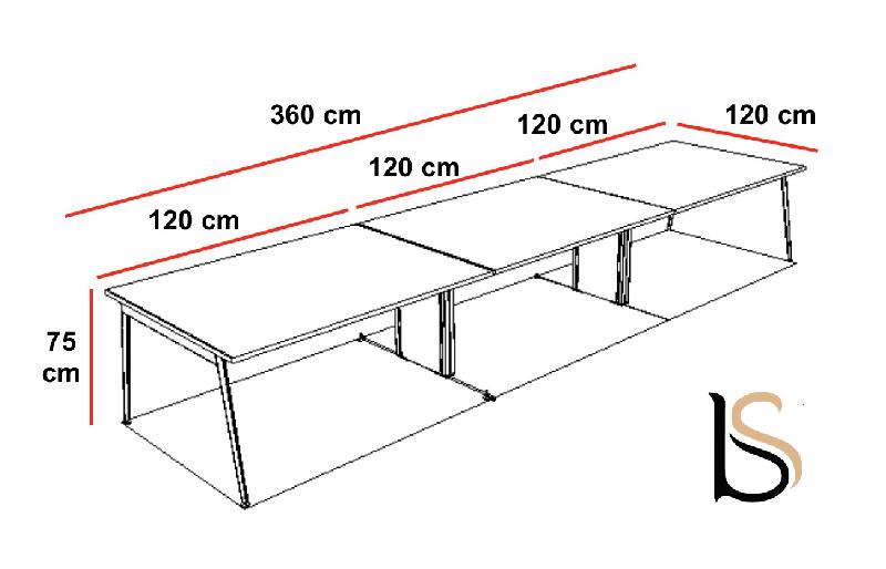 Grande table de réunion X3 - Officity - Blanc 9010, Blanc, 360_1