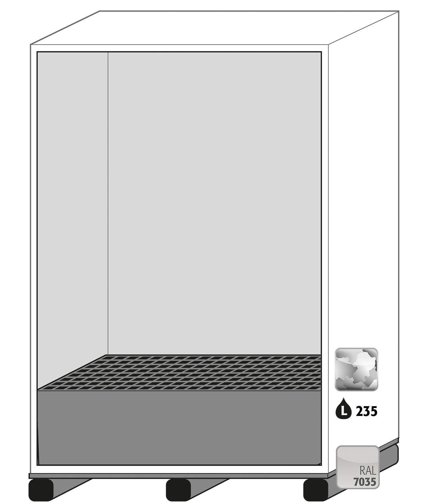 Armoire de sécurité pour produits dangereux XL-CLASSIC-90 modèle XL90.222.155.WDAS - Réf 30382-001-30384_1