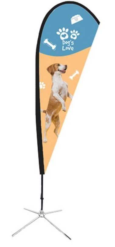 Drapeaux et oriflammes personnalisés - kit complet avec voile sublimée et mât pour vents modérés_1