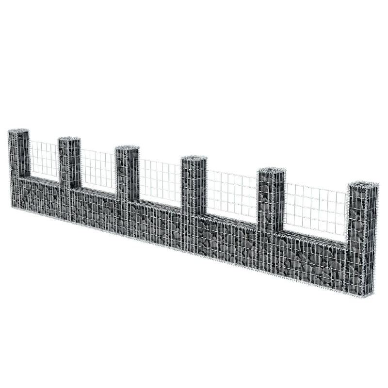 Vidaxl panier de gabion en forme de u acier galvanisé 570x20x100 cm 142547_1