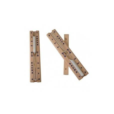 Kit x 4 accessoires pour sauna - seau, louche, sablier, thermomètre hygromètre en pin + essence eucalyptus Harvia 400ml_1