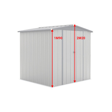 Abri de jardin en métal 4.6m² PRIME renforcé, Epaisseur 0,4 mm - OOGarden - Réf. : 0225-0106_1