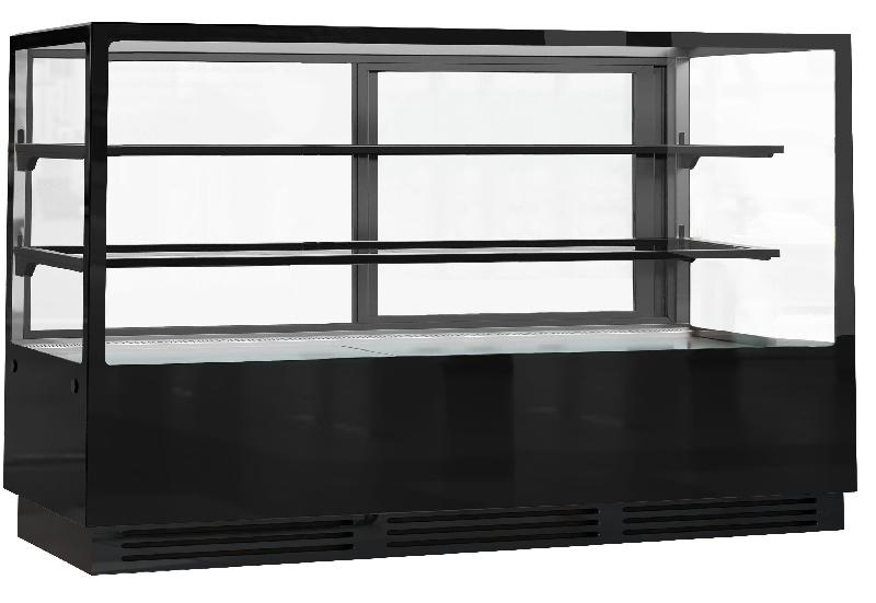 Vitrine réfrigérée de présentation avec service-arrière (l200 x p72 cm) avec éclairage led et 2 étagères_1