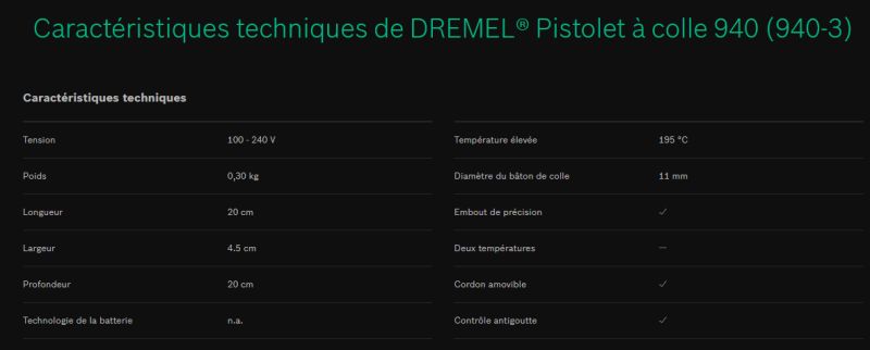 940 - pistolet à colle - dremel europe - tension 100 - 240 v_1