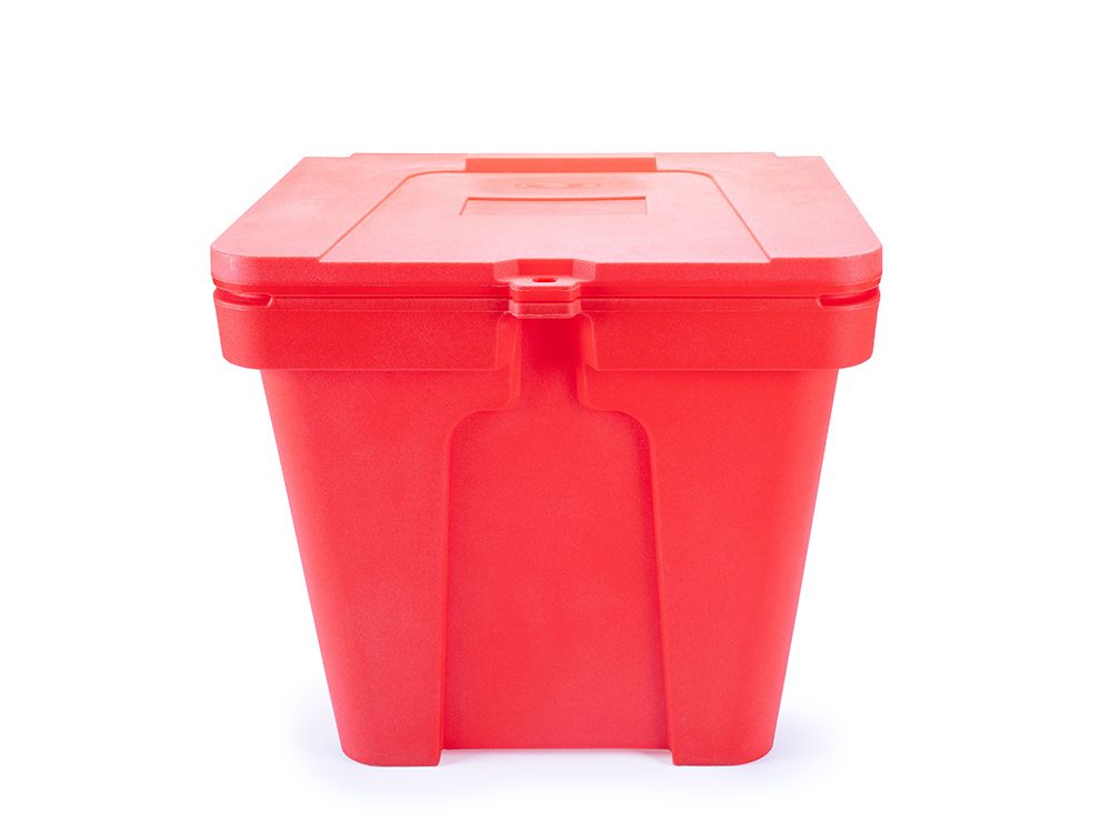 Bac à sel ou à sable PEHD 110 litres rouge - Résistant aux intempéries et anti-UV_0