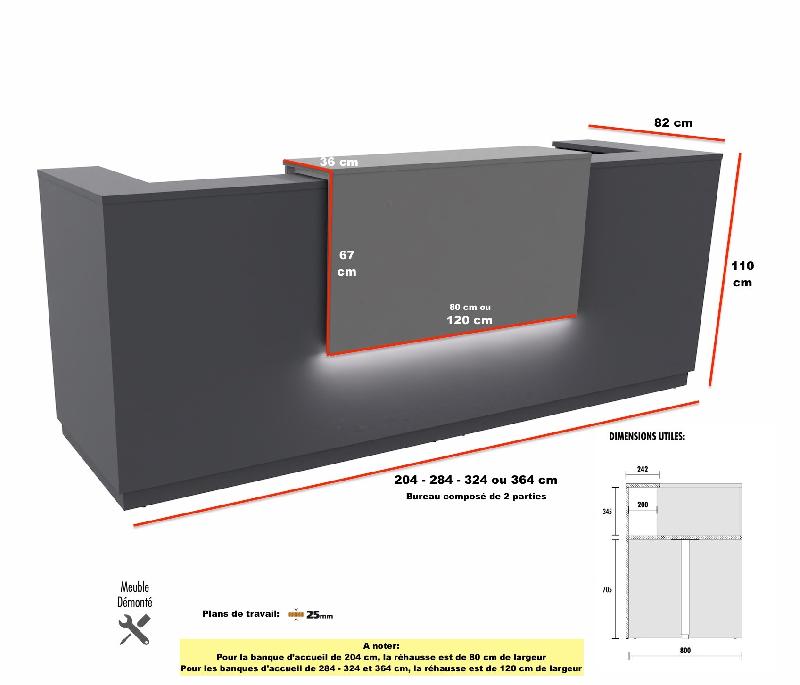 Bureau d'accueil Delta Plus 2 personnes anthracite - Mobel Linea - 204, Oui, Anthracite, Gris aluminium_2