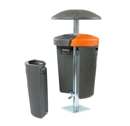 Corbeille publique Phoenix - 3×50 L - plastique recyclé - anti-graffiti - pour espaces publics_1