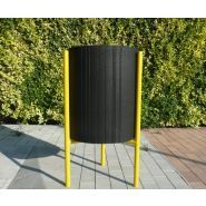 Poubelle publique Leg - Breinco - en béton noir - 63 l - Ø45 x 85 cm - 63 kg_0