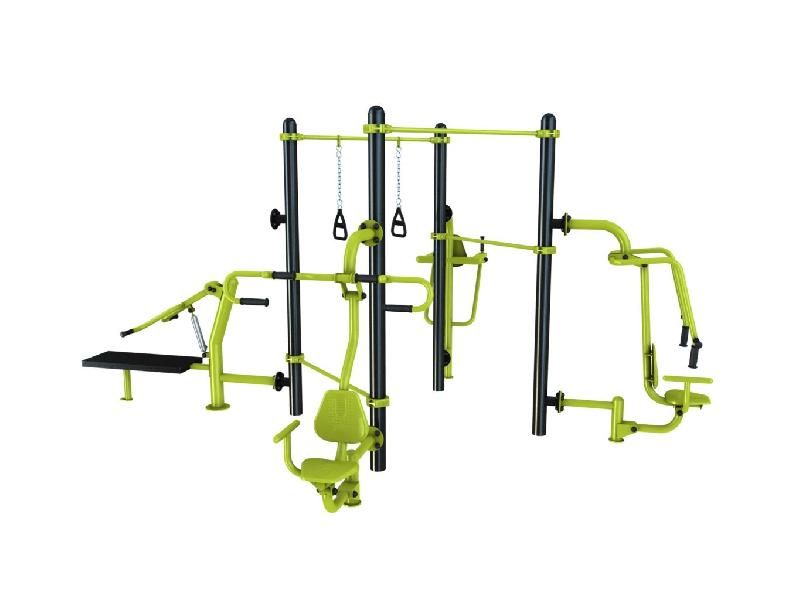 Station Combo 4-2 - Barre traction,  TRX, Pull, Push, Chaise romaine, Chest press_1