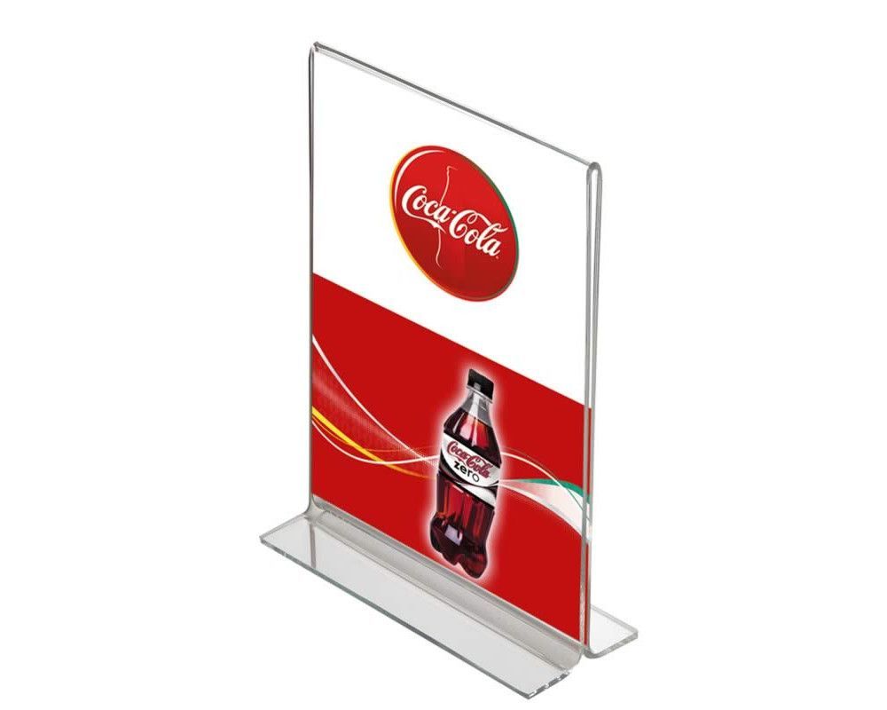 1900010 - Porte affiche en T - AUA Signalétique - Format portrait A4 - Transparent - Design innovant_1