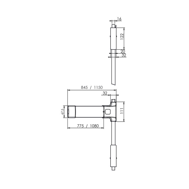 Barre anti-panique push bar 90+ 2 points blanche - JPM - PJ2000-68-0A - usage intensif et anti-effraction_1