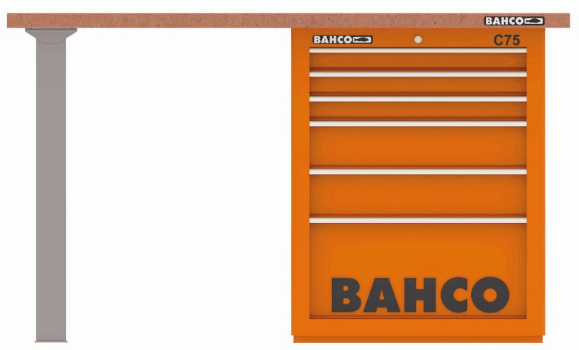 Établi usage intensif avec plateau MDF robuste, 2 pieds, 6 tiroirs de rangement - 1495KH6WB15TD_1