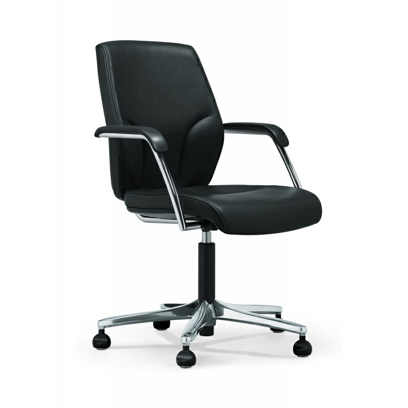 Fauteuil de direction Giroflex 64 Manager - haut dossier en cuir avec appuie-tête et mécanisme synchrone Organicmove_1