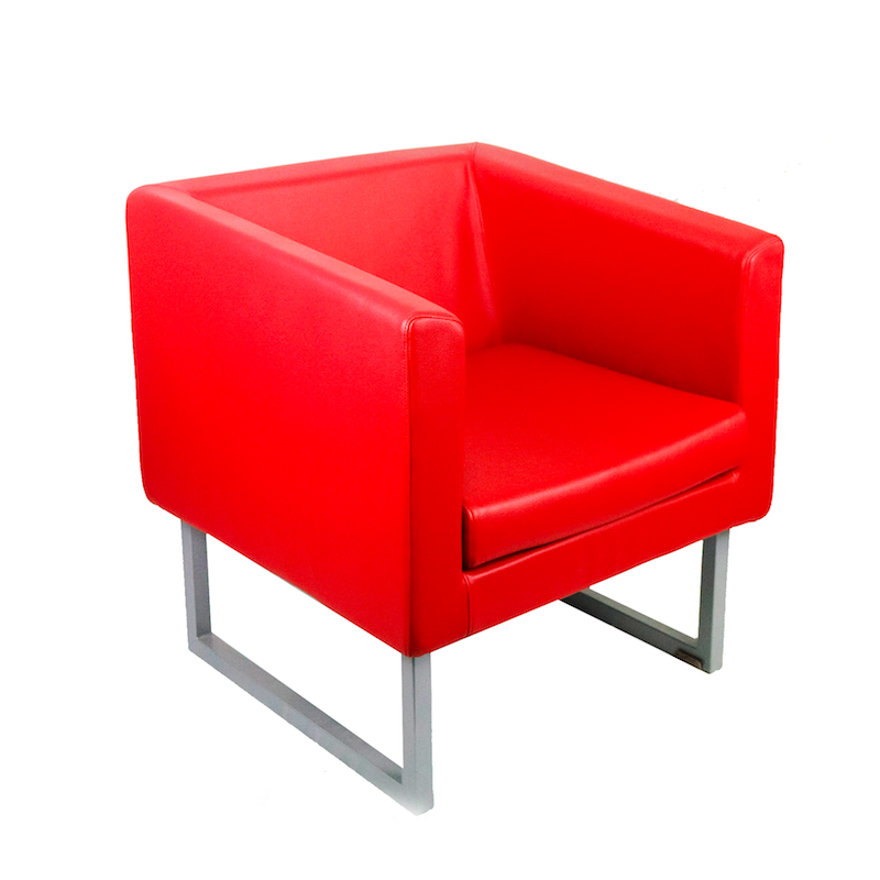 Fauteuil visiteur carré d'occasion - cuir - accoudoirs réglables - assise et dossier garnis_1