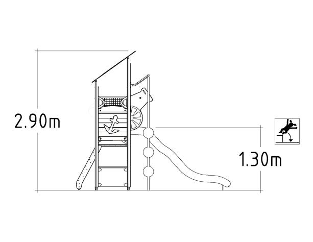 Structure multi-jeux 3 à 5 ans - UniMini Amorette 8057443 - Hags, poteaux bois et panneaux HPL_1