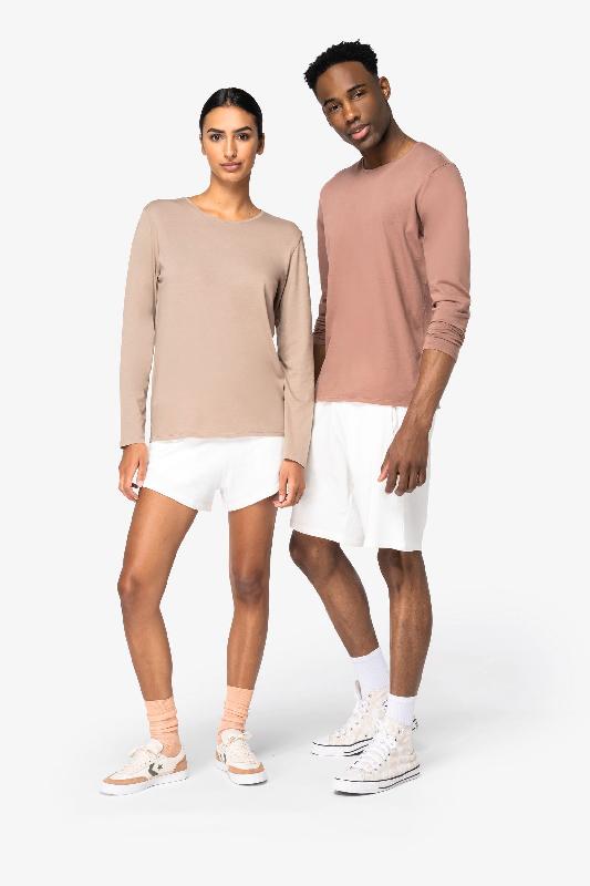 T-shirt écoresponsable délavé manches longues unisexe - 100% coton biologique - Réf: NS336_1