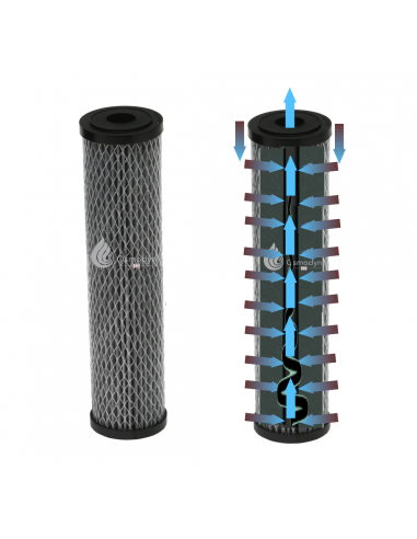 Triple-Filtre Disruptor® 20 pouces 4,5 x 20 Big-Blue - Réf AD20 - 4,5 - Élimine Chlore, Bactéries, Kystes, Virus_1