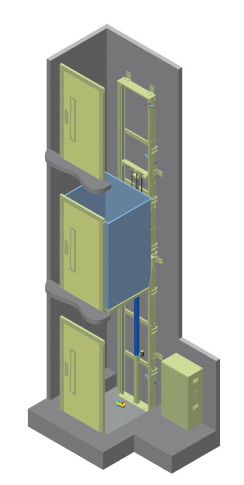 Monte-charge compact pour bâtiments industriels - Kleemann Hellas - charge de 300 à 1500 kg - hydraulique et personnalisable_1