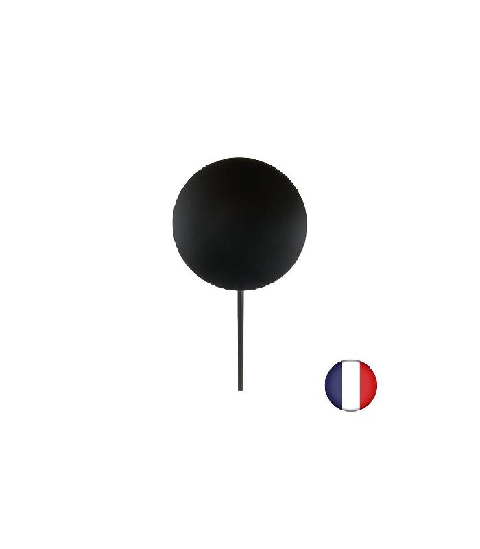 Signalétique métal couleur noir sur pied avec rond diamètre 30 cm - Référence : LSTF300N_1