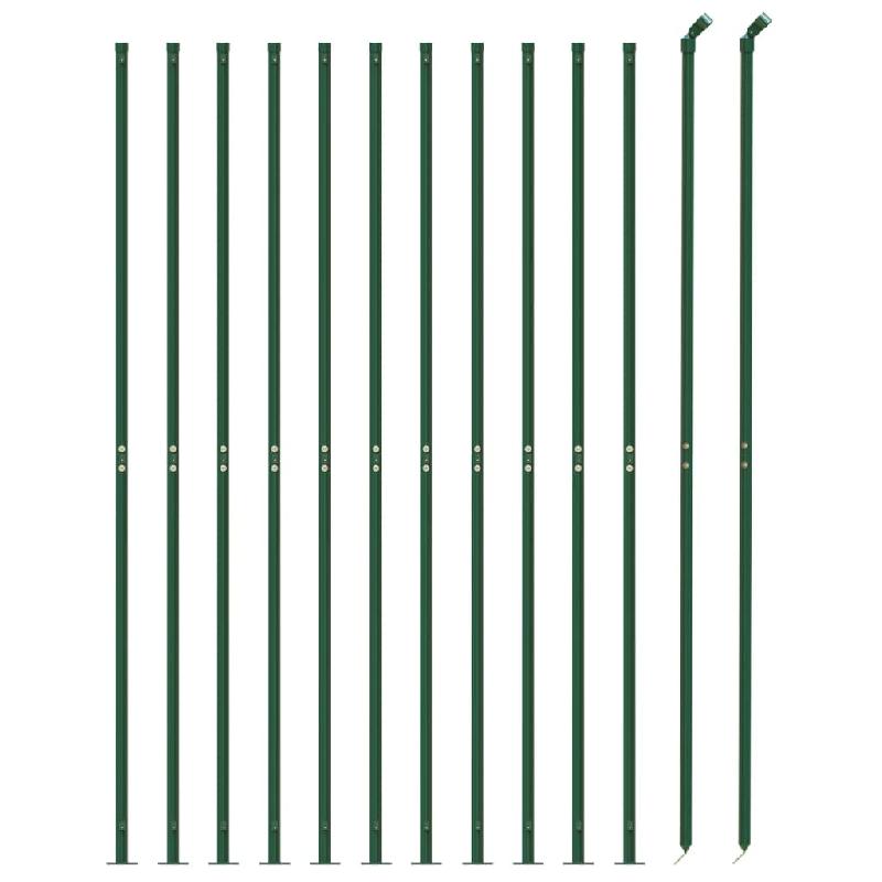 Vidaxl clôture en treillis métallique avec bride vert 2,2x25 m 154191_1