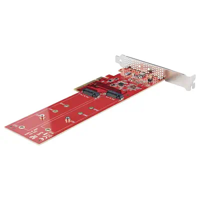 Adaptateur PCIe M.2 - PCIe x8/ x16 vers Double NVMe ou AHCI M.2 SSD - PCI Express 4.0, 7,8 Gbps par_1