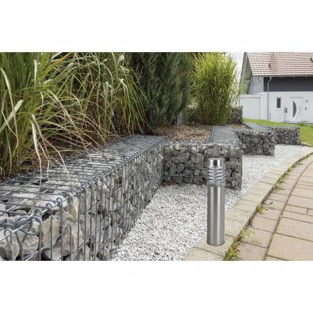 Borne lumineuse TRIKI IP44 E27 15W - Acier inoxydable - Hauteur 66 cm - Faisceau 360°_1