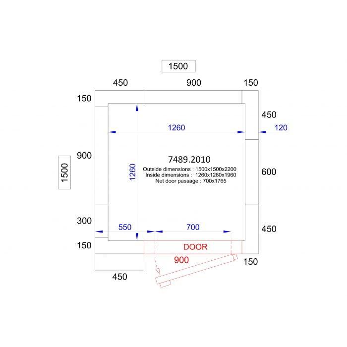 Chambre froide positive/négative 1500x1500x2200 - 120mm Pro Line Combisteel_1