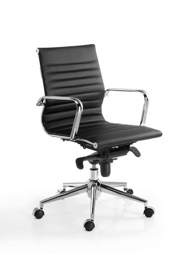 Fauteuil de Direction Bas Dossier LEO - Noir ou Blanc - Référence 7652 FR206 - Mécanisme basculant et réglable_1