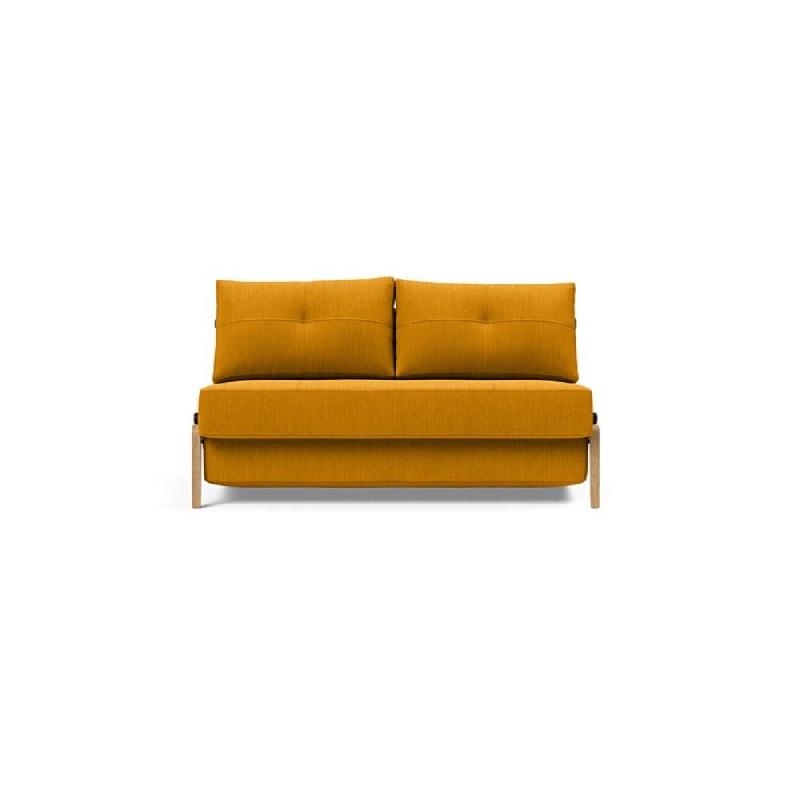 Canapé convertible design Cubed Wood 02 - Lit 200x140 cm - Tissu Elegance Burned Curry - Innovation Living_1