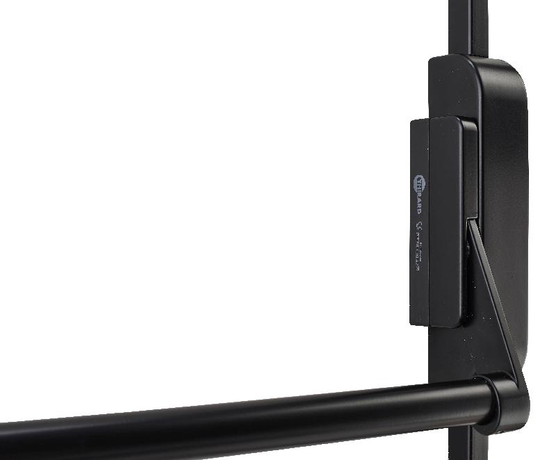 Serrure anti-panique 3 points haut et bas réversible - laqué noir - porte maxi 1150 mm - norme CE NF EN1125 - marque THIRARD_1