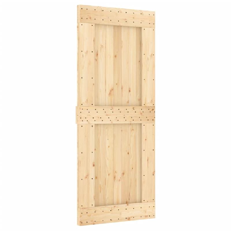 Vidaxl porte coulissante et kit de quincaillerie 85x210 cm pin massif 3203072_1
