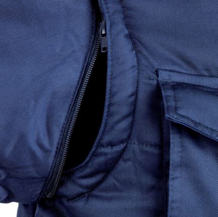 Blouson multipoches POLENA SLEEVE matelassé avec manches amovibles - 65% polyester, 35% coton - Marine - PCGF05-S - Difac_1