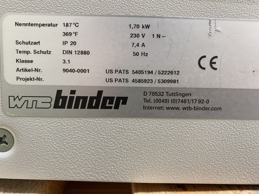 Incubateur à CO2 de laboratoire pharmaceutique d'occasion - Binder CB 150 - 150L - Référence P2209-1888_1