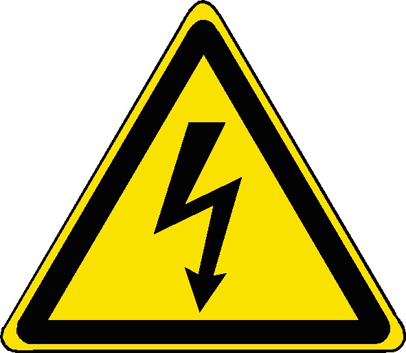 Signalisation avertissement des risques - sécurité électrique ISO 7010 - vinyle adhésif, PVC 1mm, aluminium_1