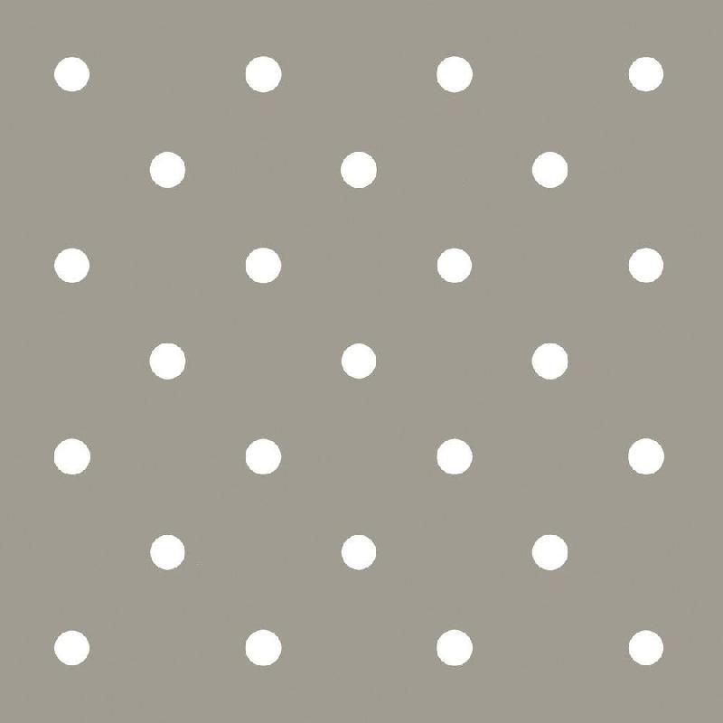 Papier cadeau taupe pois blancs en 0,70x50 m_1