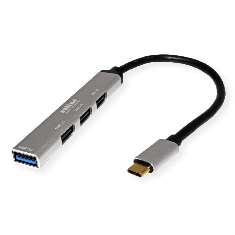 ROLINE Hub USB 3.2 Gen 1, 4 ports, câble de connexion type C_1
