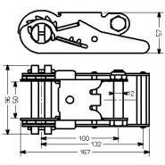 Tendeur à cliquet - Tendex T1501 - poignée courte en acier zingué - pour sangles 50 mm - résistance 5 T_1