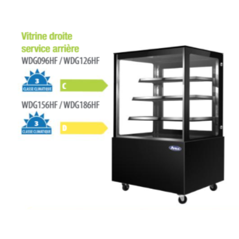 Vitrine réfrigérée vitre droite - 3 étagères réglables avec LED - Froid ventilé et double vitrage_1