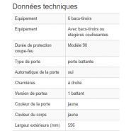 119268W - Armoire de sécurité coupe-feu 90 minutes, 6 bacs-tiroirs, charnières à droite - Norme EN 14470-1_1
