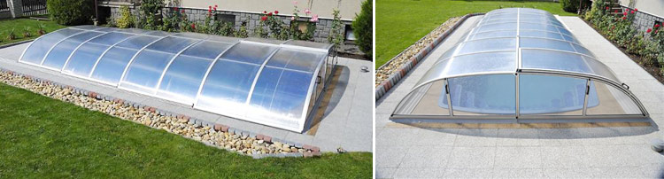 Abri piscine bas Constellation / téléscopique / motorisé / en aluminium et polycarbonate_1