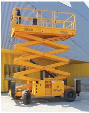 Nacelle ciseaux diesel 15 m - plateforme 4 m avec extension 6 m - pose d'enseignes, élagage, décorations, location_1