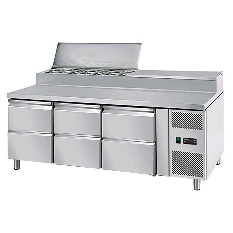 Saladette réfrigérée à capot - 6 tiroirs avec 8 bacs GN 1/3_1