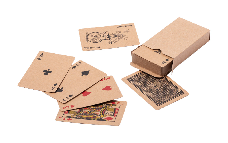 Cartes à jouer françaises en papier recyclé - boîte en papier kraft - jeu standard de 54 cartes_1