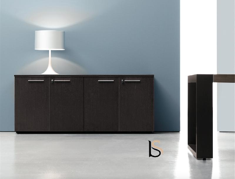 Armoire basse 4 portes - Office & Co. - Wenge, Basse_1